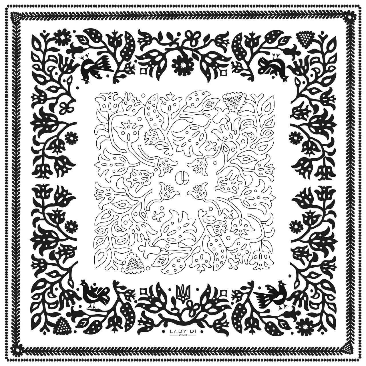 Scarf "Vybiyka", Color: Milk, Size: 43*43