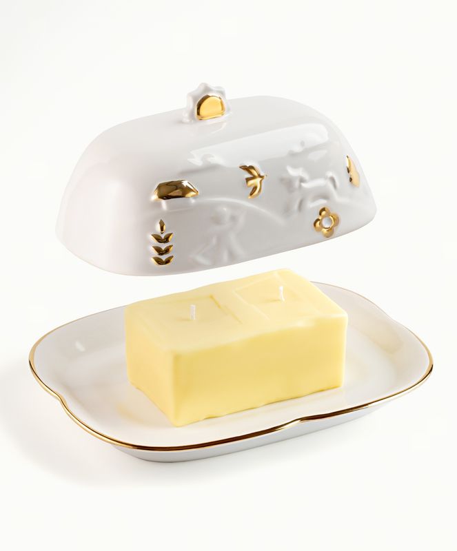 Butter dish with candle "Morning-Evening"
