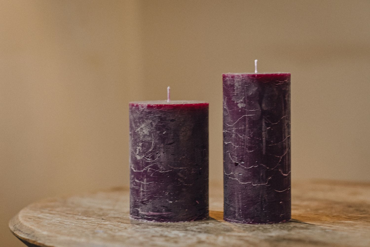 Pillar candle set 2.0, Color: Burgundy, Size: M