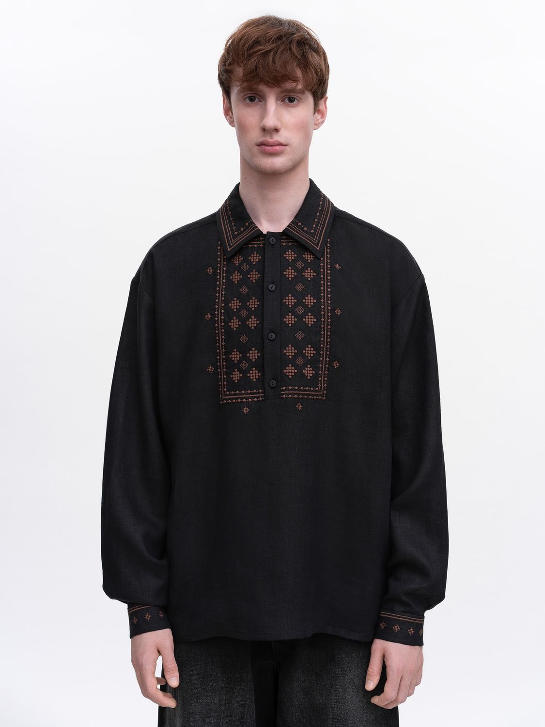 Embroidered shirt men's Tien