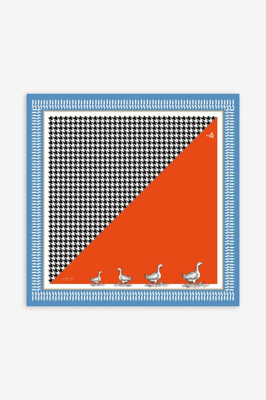 Scarf "Geese" orange