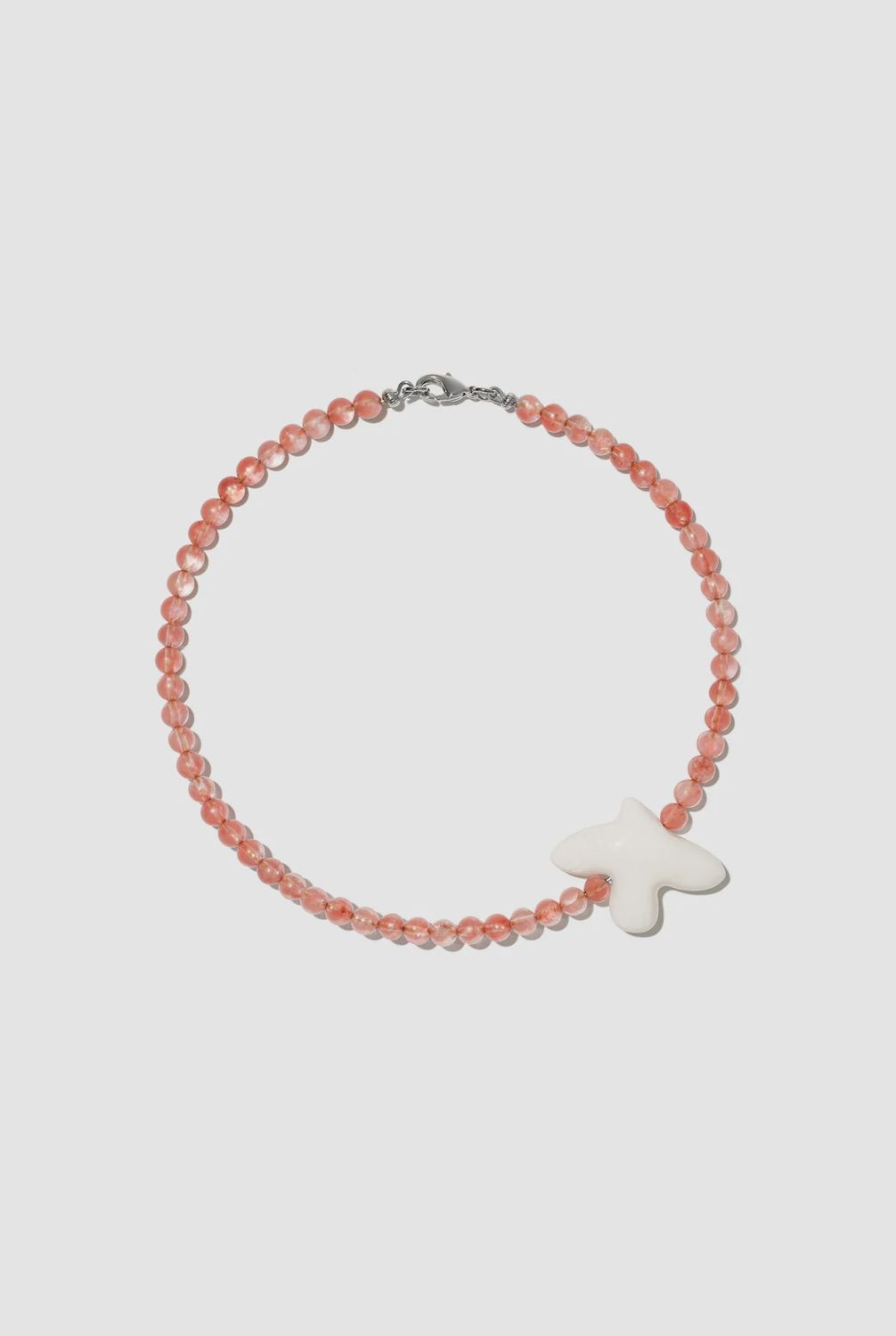 Necklace MYRNI with chalcedony and a bird
