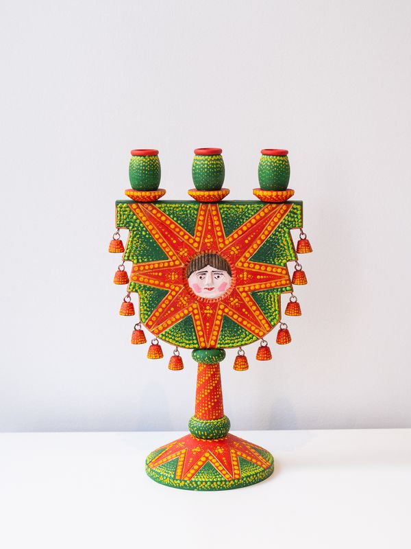 Wooden candlestick
