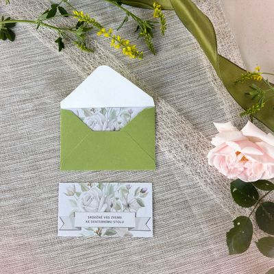 Kartička pozvánka Beutiful Roses 90x50mm