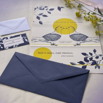 Oznámení Love Birds DL skládané