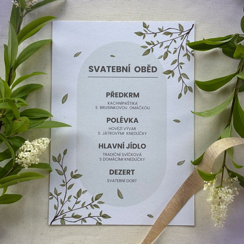 Svatební Menu Floral Dream A5