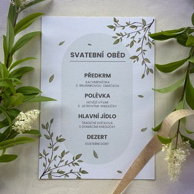 Svatební Menu Floral Dream A5