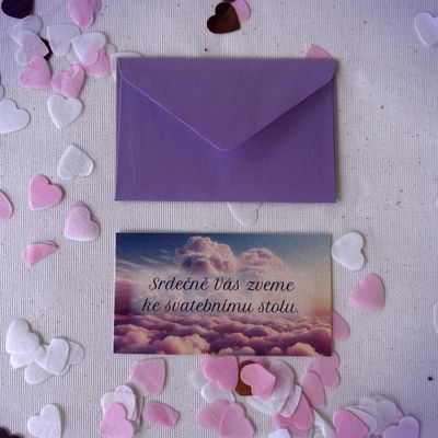 Kartička pozvánka Clouds of Love 90x50mm