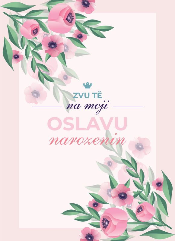 Pozvánka narozeninová Vlčí máky A6