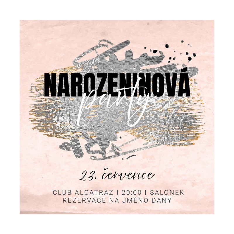 Pozvánka narozeninová Elegantní pánská A6