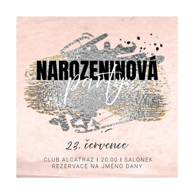 Pozvánka narozeninová Elegantní pánská A6