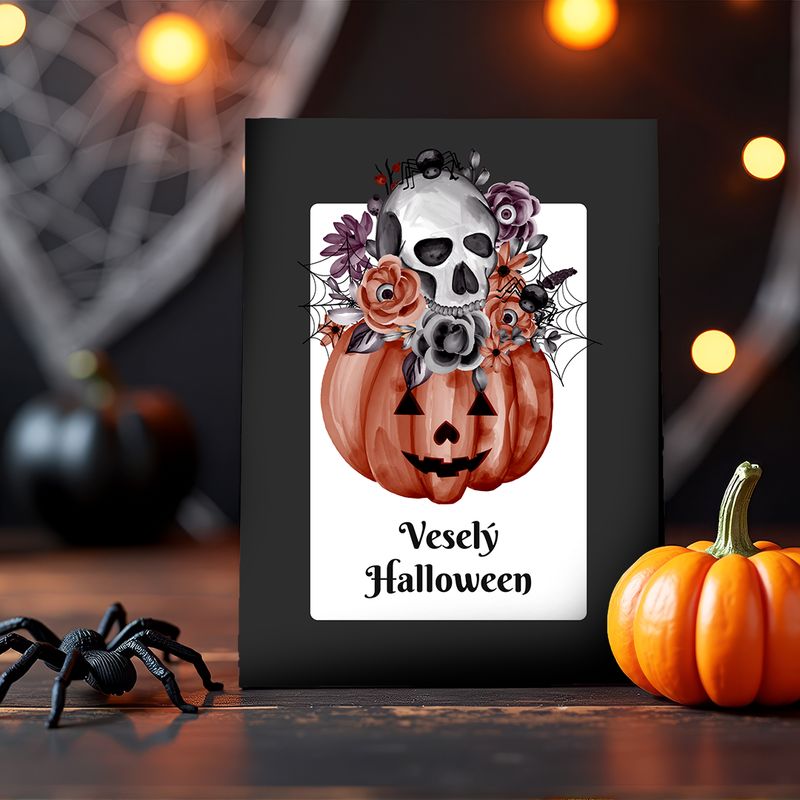 Přání Halloween dýně Muerto 105x148 mm skládané
