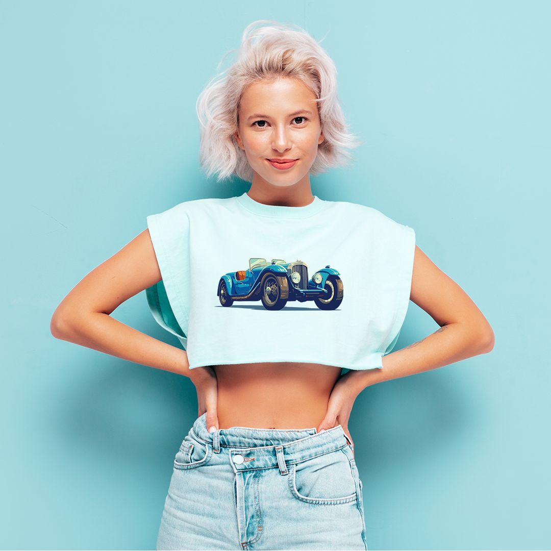 Potisk na textil Auto Retro Modré