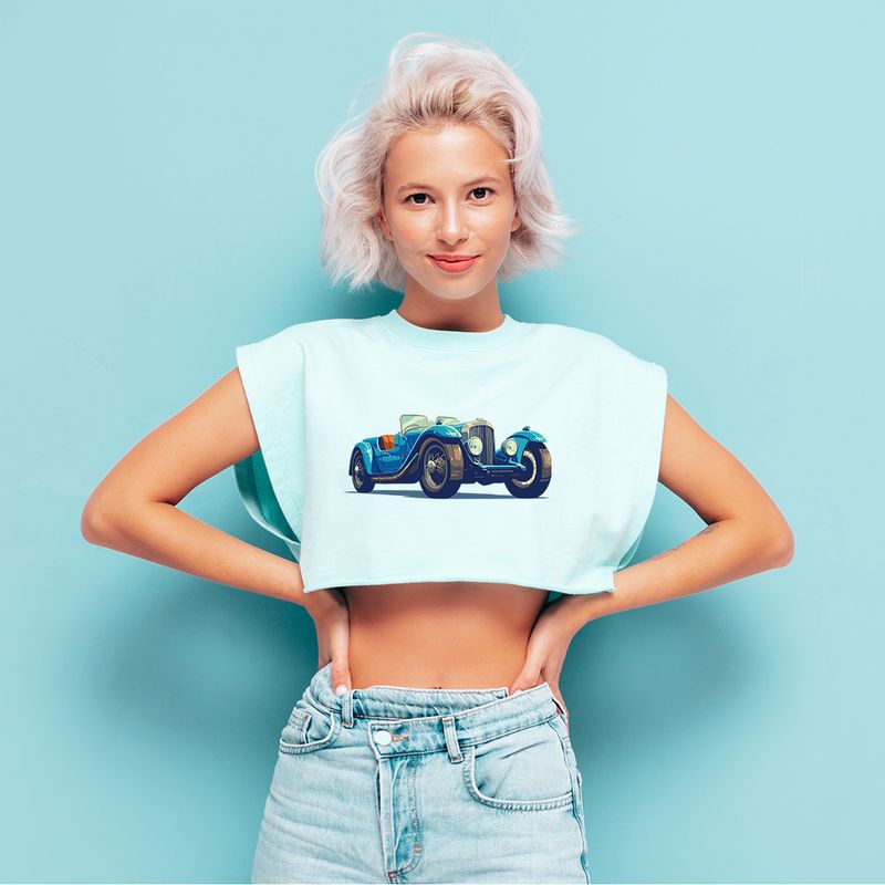 Potisk na textil Auto Retro Modré