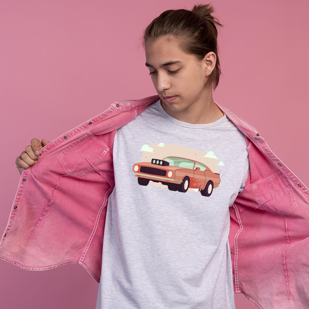 Potisk na textil Auto Retro Červené