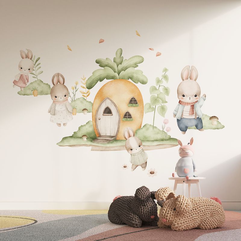 Tapeta tvarová Bunny Family 72x100 cm