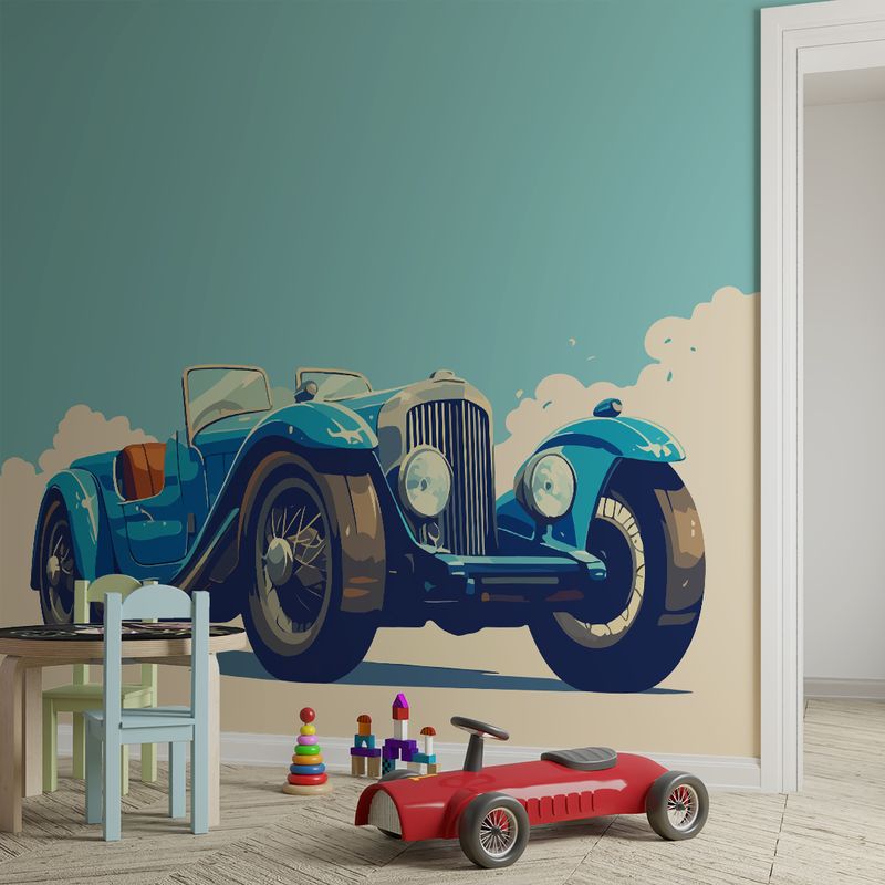 Tapeta Auto Retro Modré