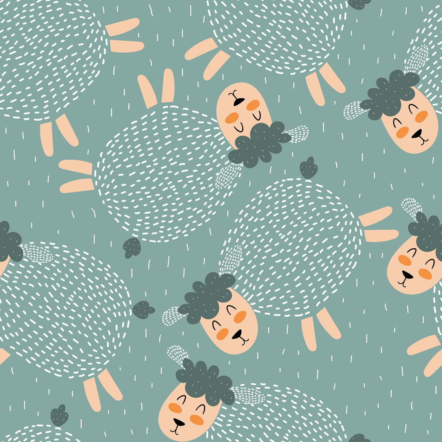 Samolepící  Tapeta Ovečky. Canvas-Like