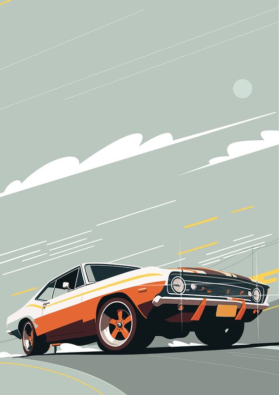 Plakát Auta American Muscle Car 03