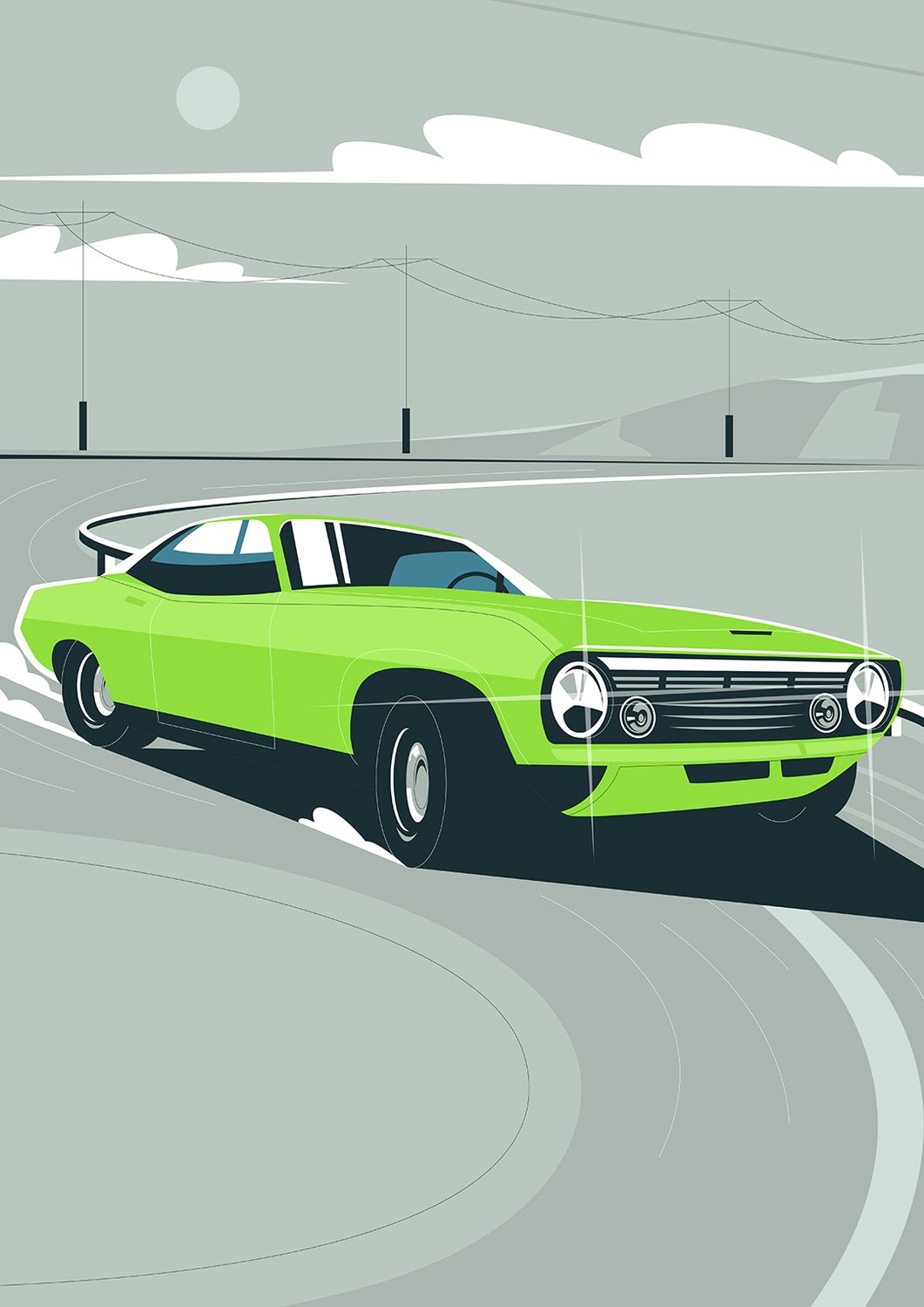 Plakát Auta American Muscle Car 01