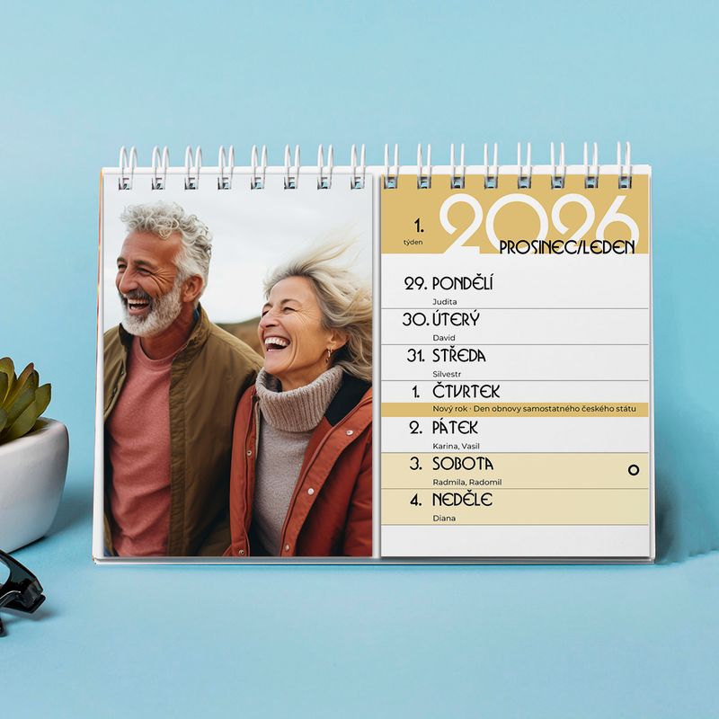 Foto-kalendář stolní týdenní 30 fotografií KAL05GOLD