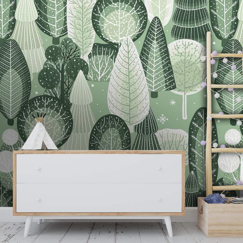 Samolepící  Tapeta Sromy Zelené Abstraktní. Long-lasting