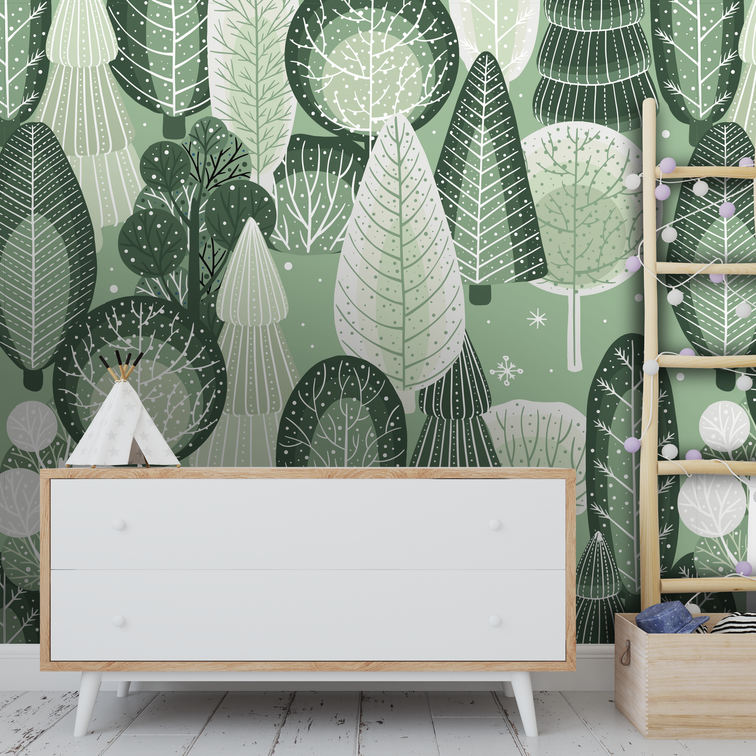 Samolepící Tapeta Stromy Zelené Abstraktní. My-Favourite