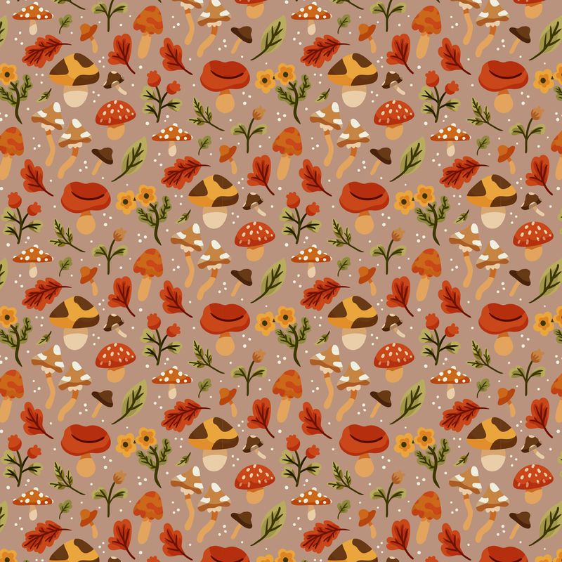 Samolepící  Tapeta Houbičky. Canvas-Like