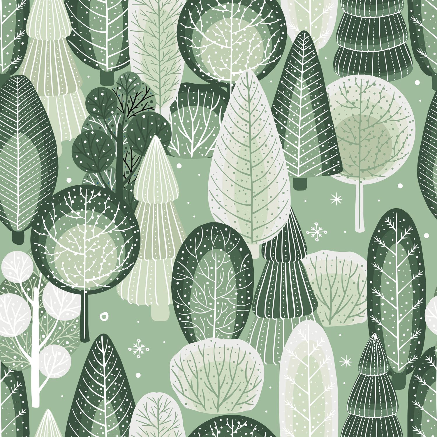 Samolepící  Tapeta Stromy Zelené Abstraktní. Canvas-Like