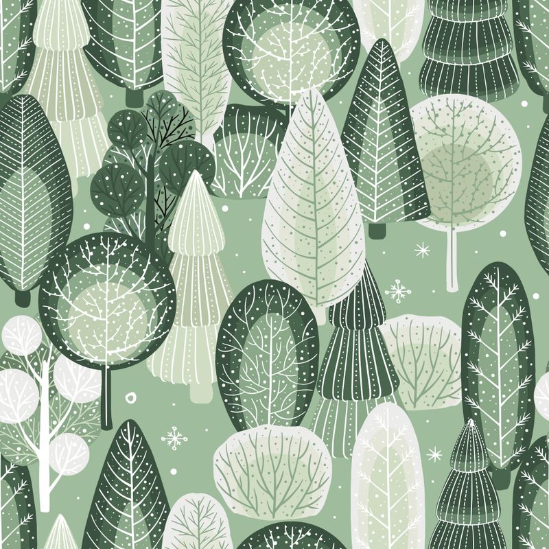 Samolepící  Tapeta Stromy Zelené Abstraktní. Canvas-Like