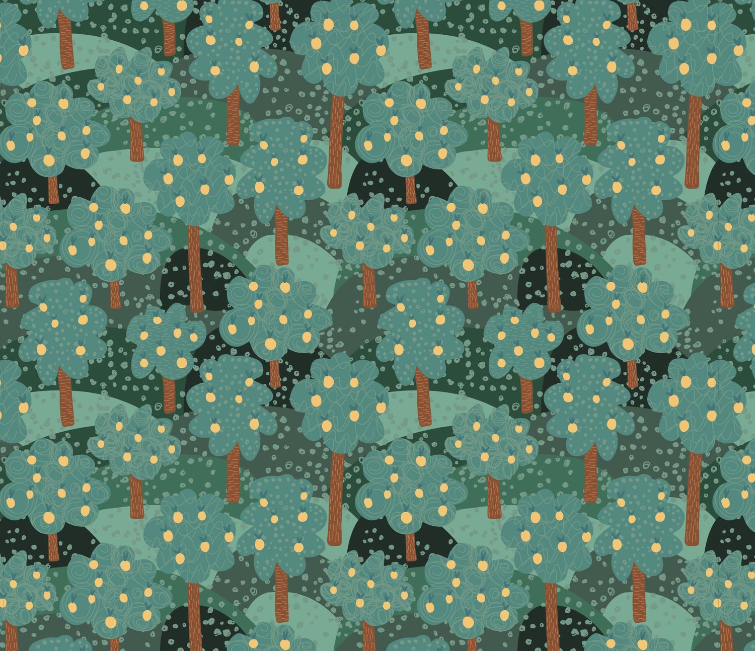 Samolepící  Tapeta Jabloně Zelené. Canvas-Like