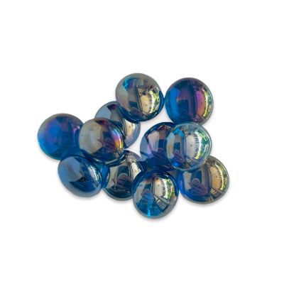 Glasnuggets-blauw-transparant-iriserend