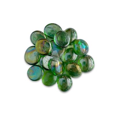 Glassnuggets Green Transparant Iridescent