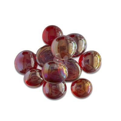 Glassnuggets Red Transparant Iridescent