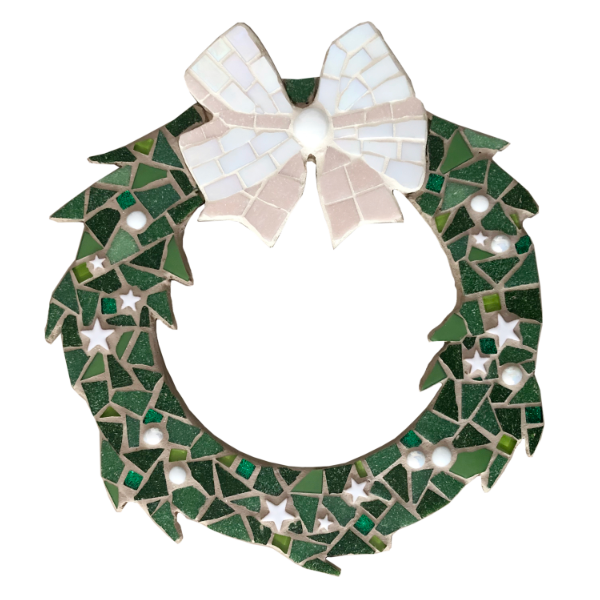 DIY Christmas Wreath Green White