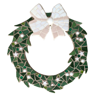 DIY Christmas Wreath Green White