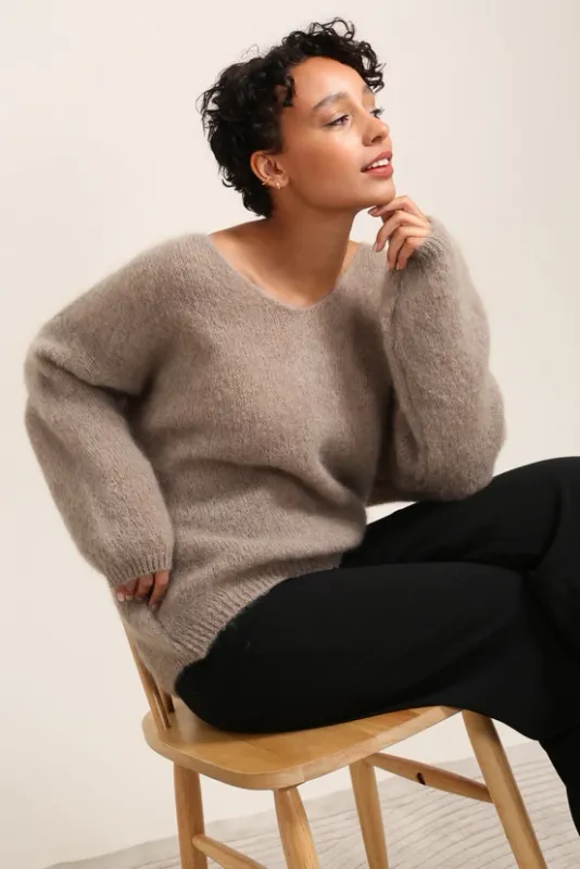 Pull col V en mohair LOUIS