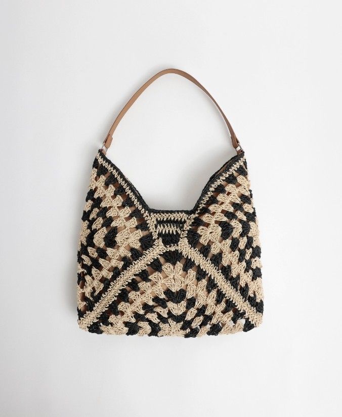 Sac de plage en crochet bicolore