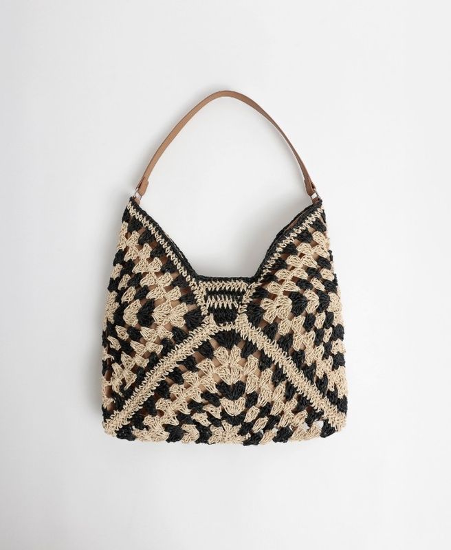 Sac de plage en crochet bicolore