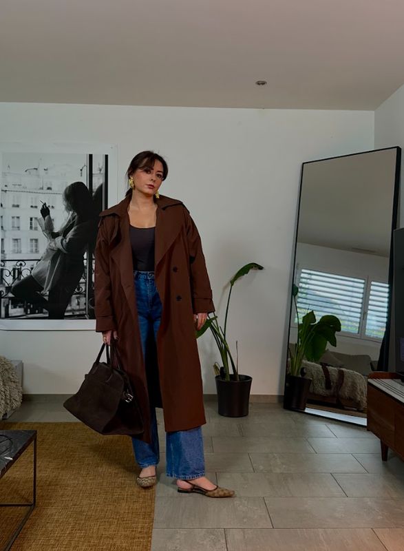 Trench-coat long HUGO à épaulettes