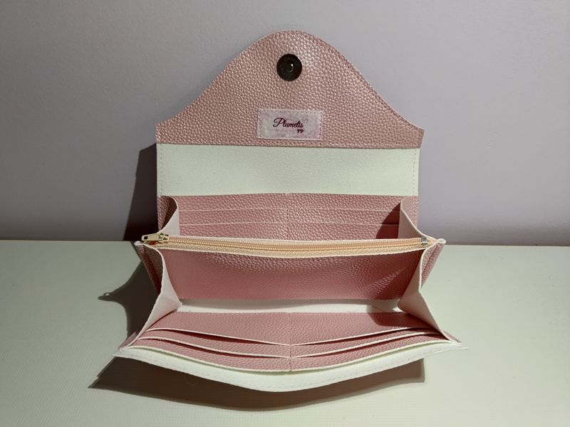porte feuilles rose poudré
