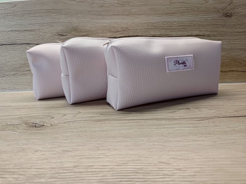 Trousse simili cuir rose