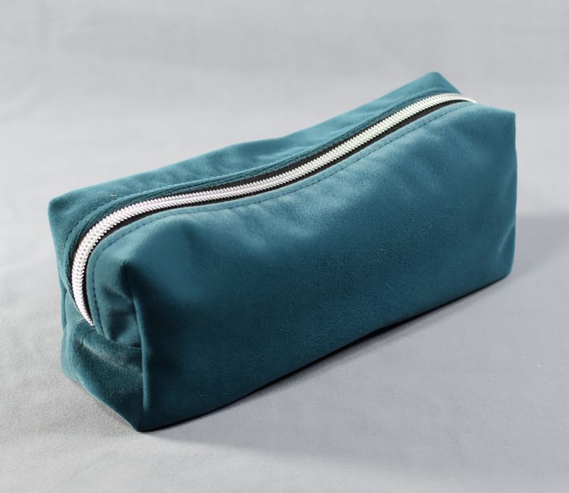 Trousse velours bleue