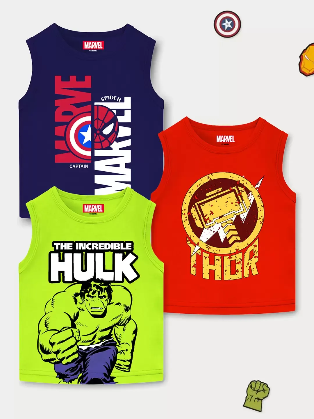 Pack Of 3 Boys Avengers Printed T-shirt