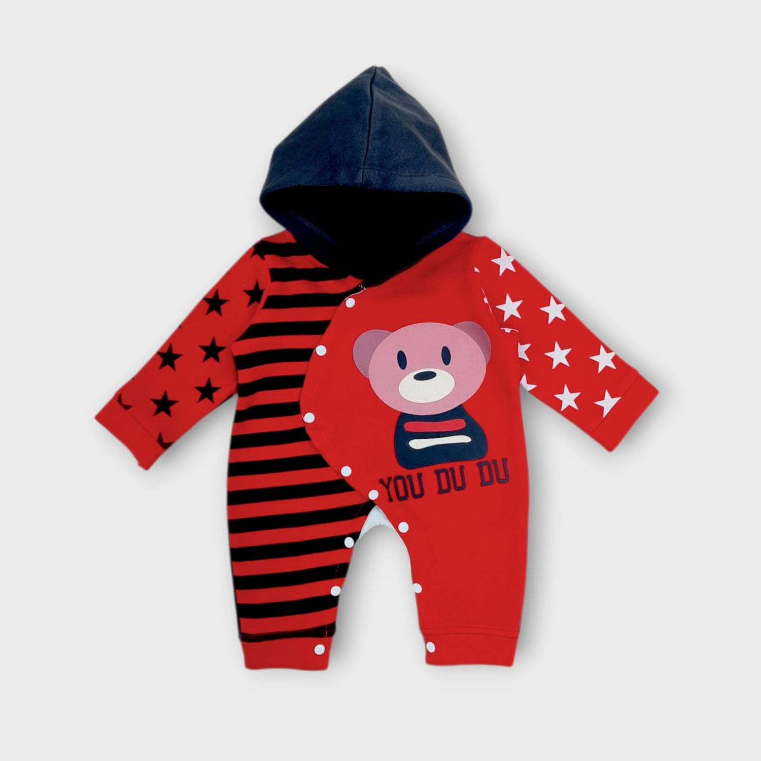 Newborn Hoodie Red Romper