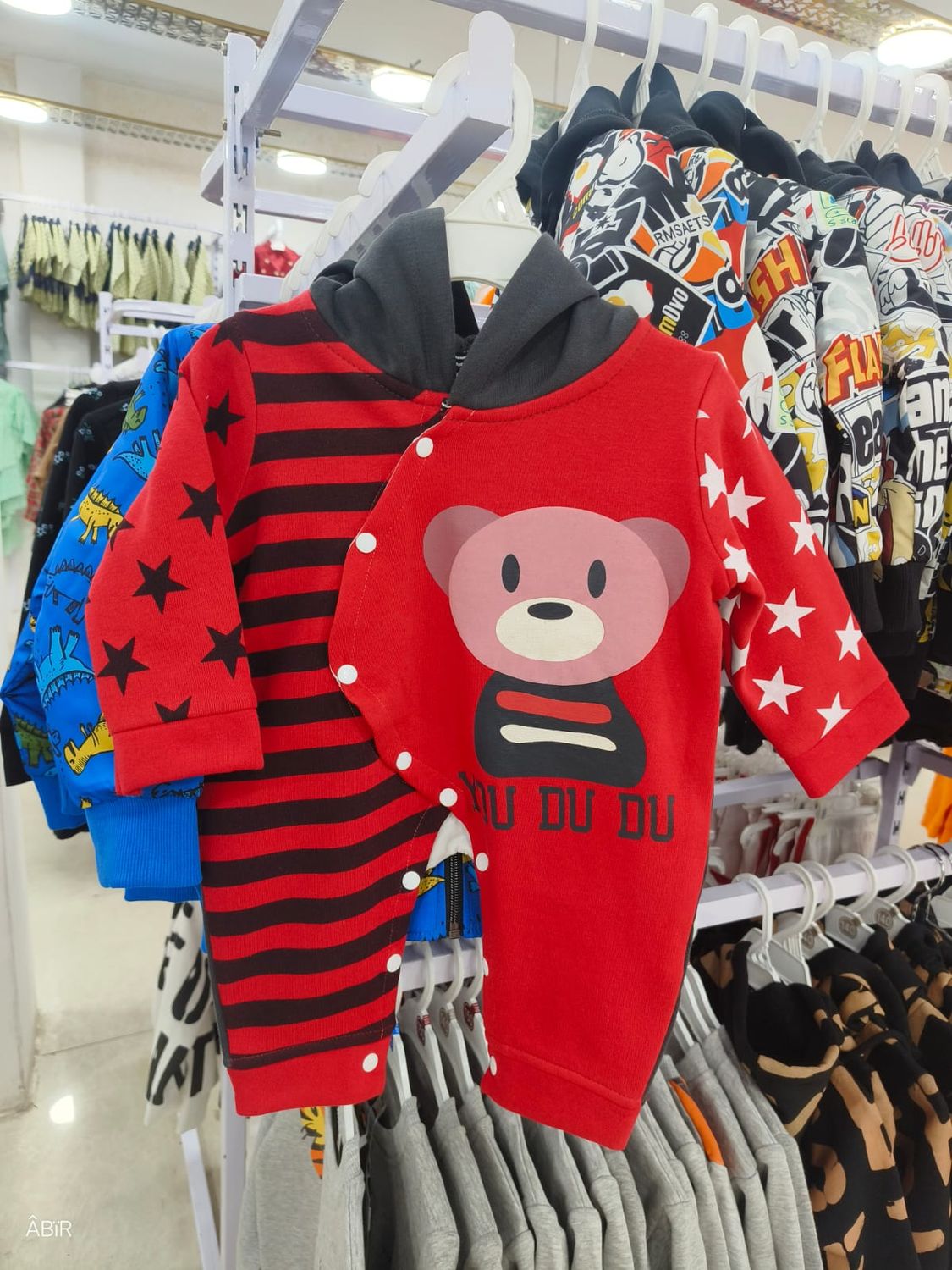 Newborn Hoodie Red Romper