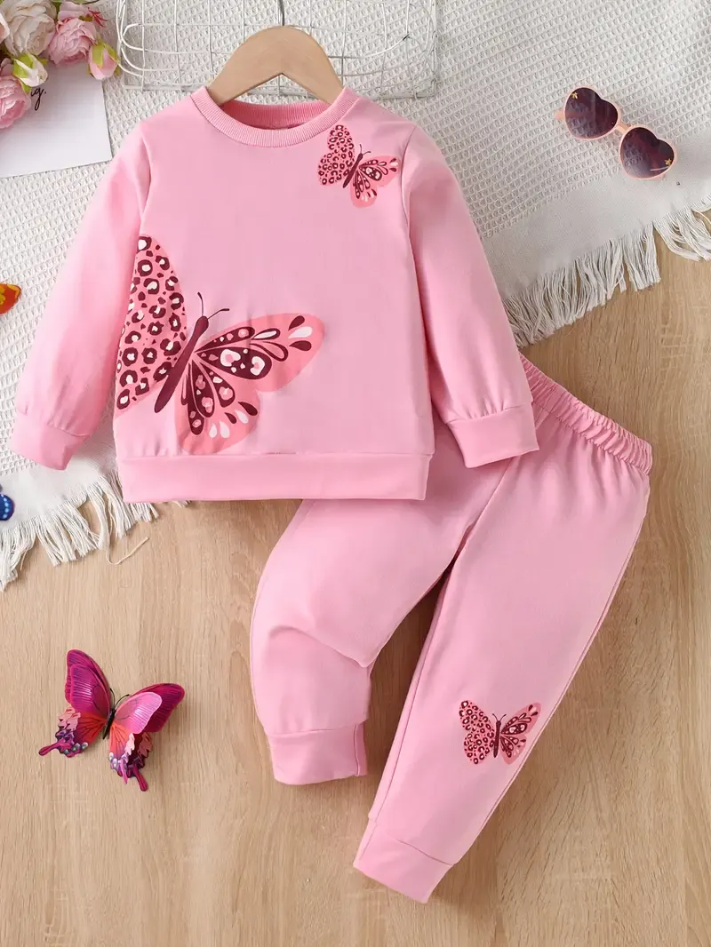 Girl's সোয়েটশার্ট এবং প্যান্ট সেট-WC-12PK