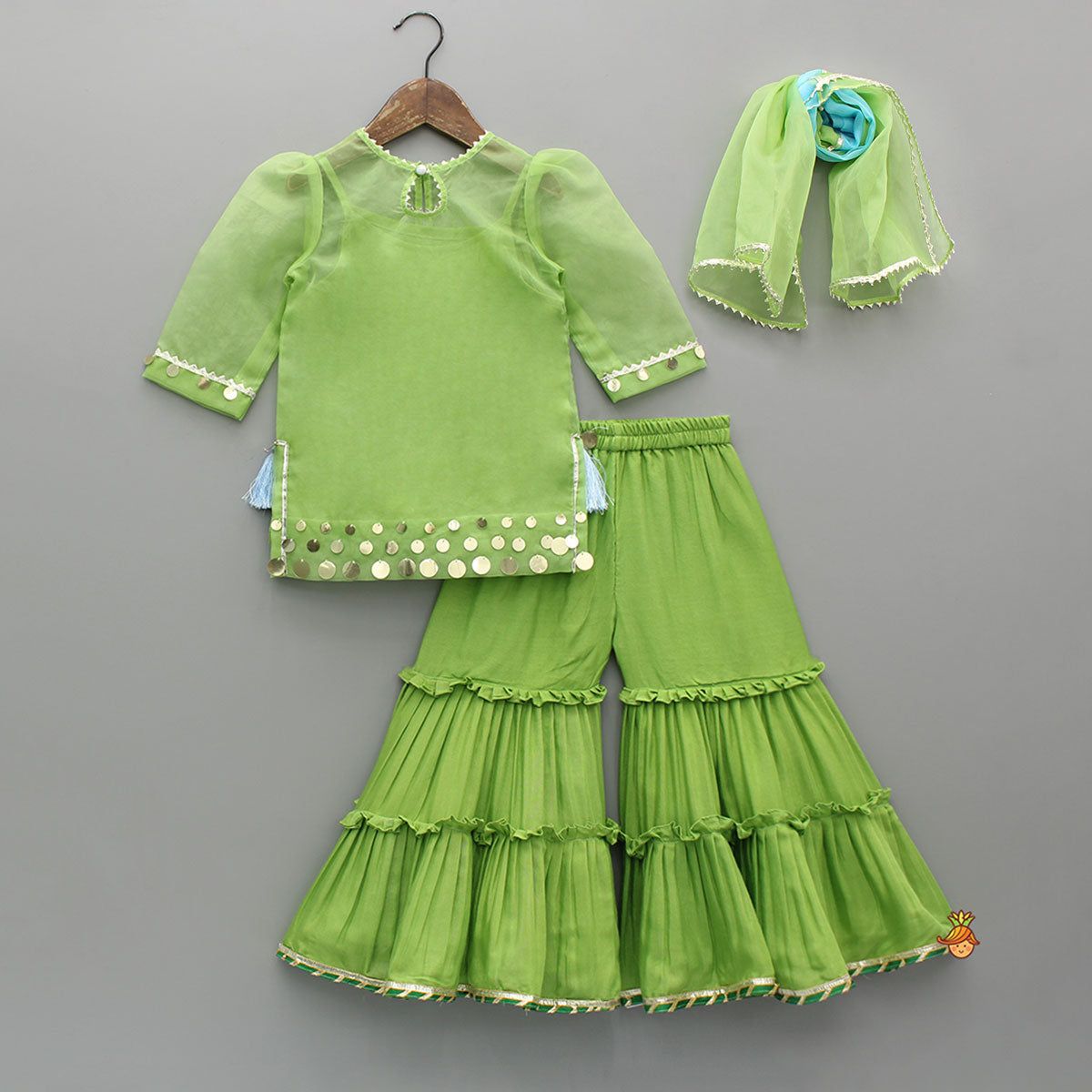 Kurti And Ruffled Sharara | AZ-688