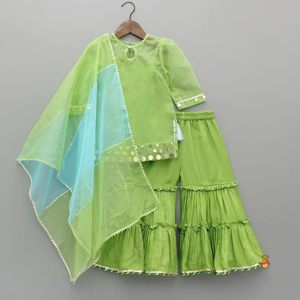 Kurti And Ruffled Sharara | AZ-688