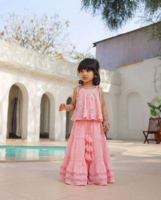 Girls Top With Lace Lehenga | AZ-690